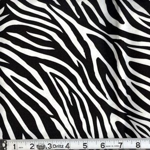 ZEBRA BLACK WHITE - ANIMAL SKIN Allover PRINT- 100% Cotton Fabric